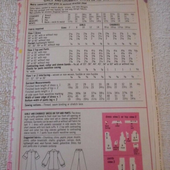 Vntg Simplicity 7105 cut dress top & pants pattern - Picture 2 of 2